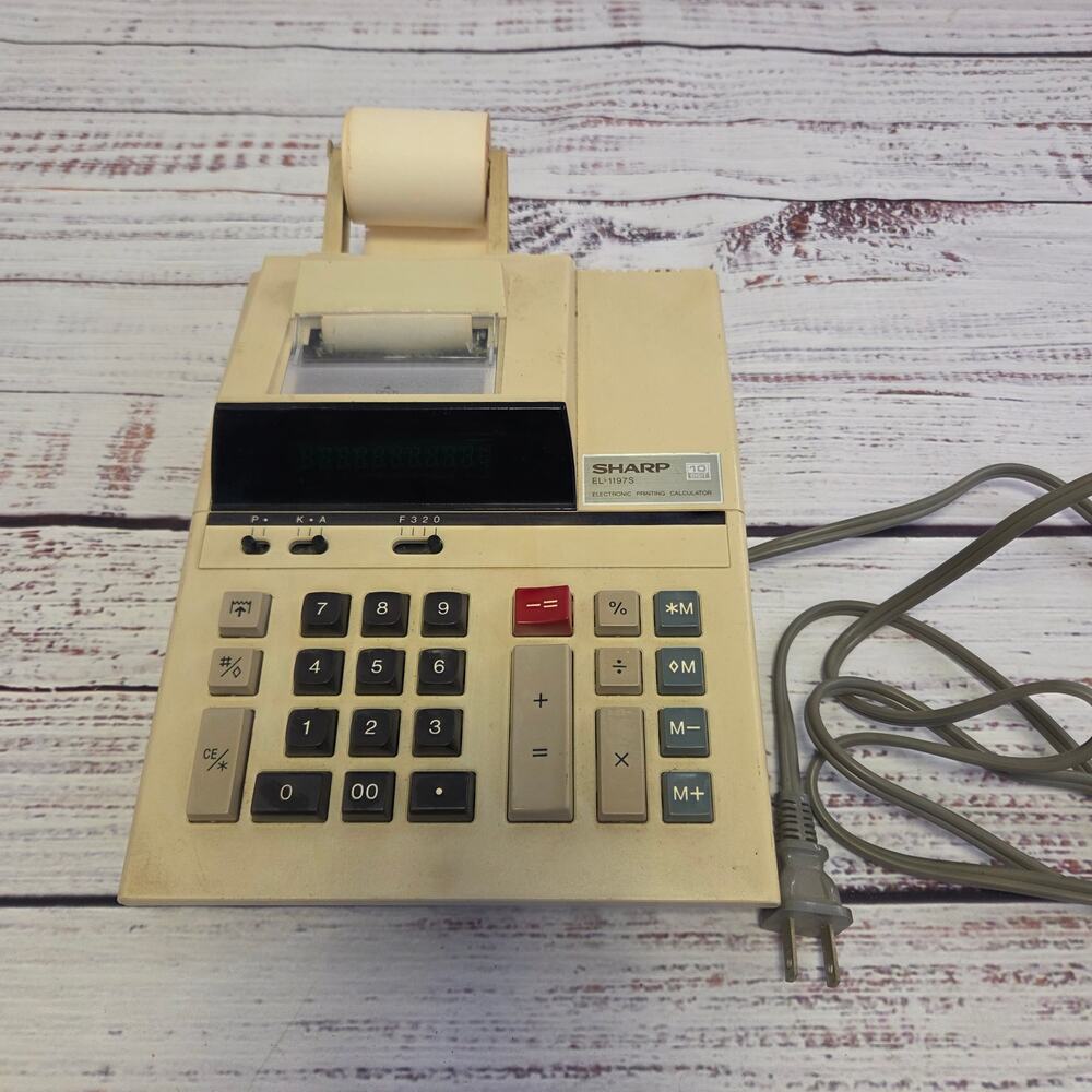 Sharp EL-1197S  10-Digit Printing Calculator Works Needs Ink